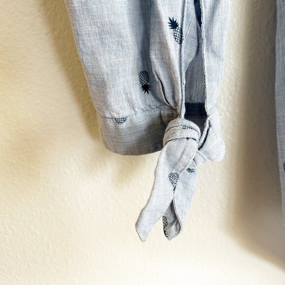 Madewell Shrunken Trapeze Pinneapple Chambray Button Down Shirt Sz S - Picture 4 of 9